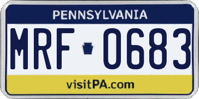 PA license plate MRF0683