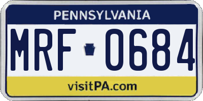 PA license plate MRF0684
