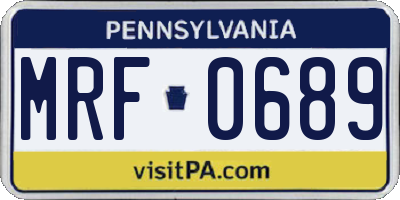 PA license plate MRF0689