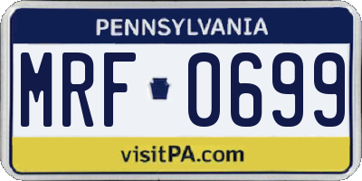 PA license plate MRF0699