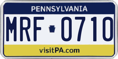 PA license plate MRF0710
