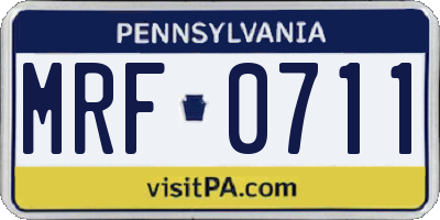 PA license plate MRF0711