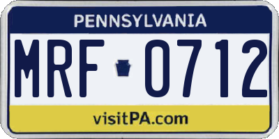 PA license plate MRF0712