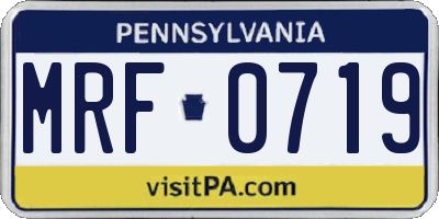 PA license plate MRF0719