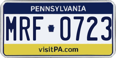 PA license plate MRF0723