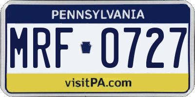 PA license plate MRF0727