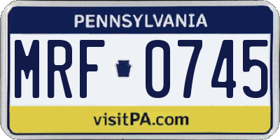 PA license plate MRF0745