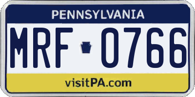 PA license plate MRF0766