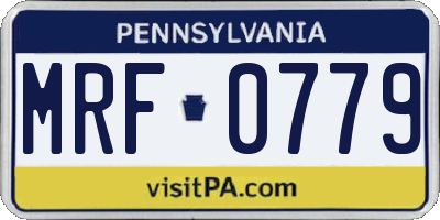 PA license plate MRF0779