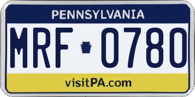 PA license plate MRF0780