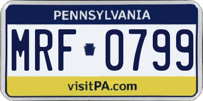 PA license plate MRF0799