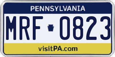 PA license plate MRF0823