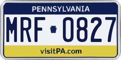 PA license plate MRF0827