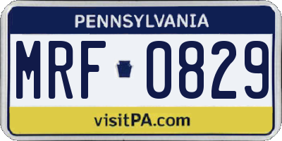 PA license plate MRF0829