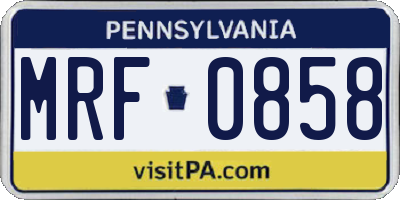 PA license plate MRF0858