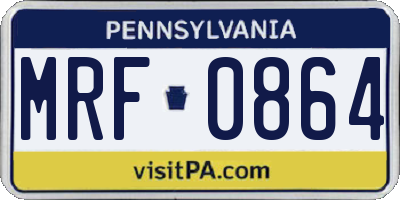PA license plate MRF0864