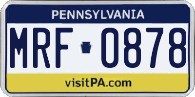 PA license plate MRF0878