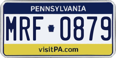 PA license plate MRF0879