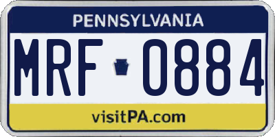 PA license plate MRF0884