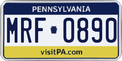 PA license plate MRF0890