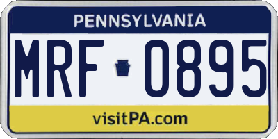 PA license plate MRF0895