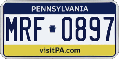 PA license plate MRF0897