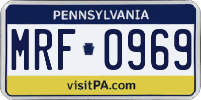 PA license plate MRF0969