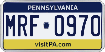 PA license plate MRF0970
