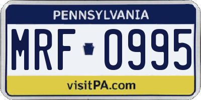 PA license plate MRF0995