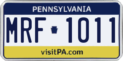 PA license plate MRF1011