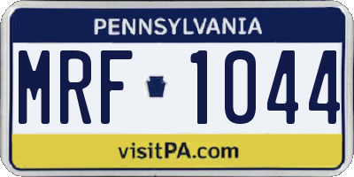 PA license plate MRF1044