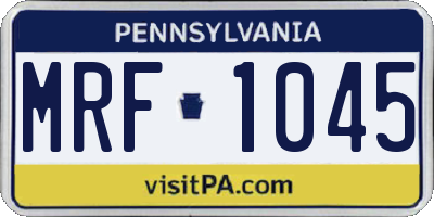 PA license plate MRF1045