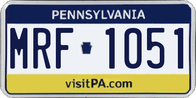 PA license plate MRF1051