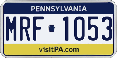 PA license plate MRF1053