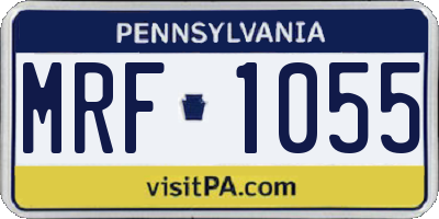 PA license plate MRF1055