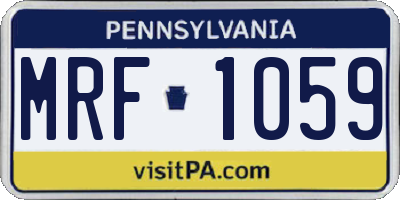PA license plate MRF1059