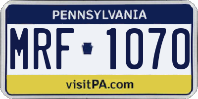 PA license plate MRF1070