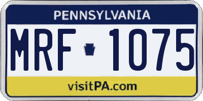 PA license plate MRF1075