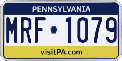 PA license plate MRF1079