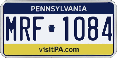 PA license plate MRF1084