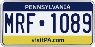 PA license plate MRF1089
