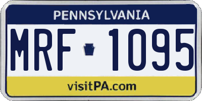 PA license plate MRF1095