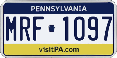 PA license plate MRF1097