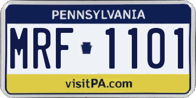 PA license plate MRF1101