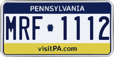 PA license plate MRF1112