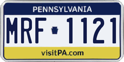 PA license plate MRF1121