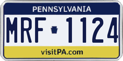 PA license plate MRF1124