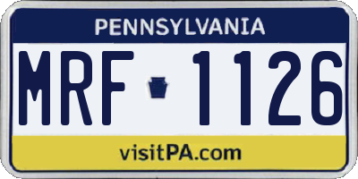 PA license plate MRF1126