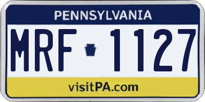 PA license plate MRF1127