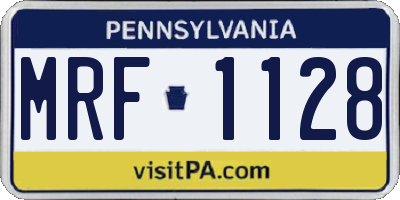 PA license plate MRF1128